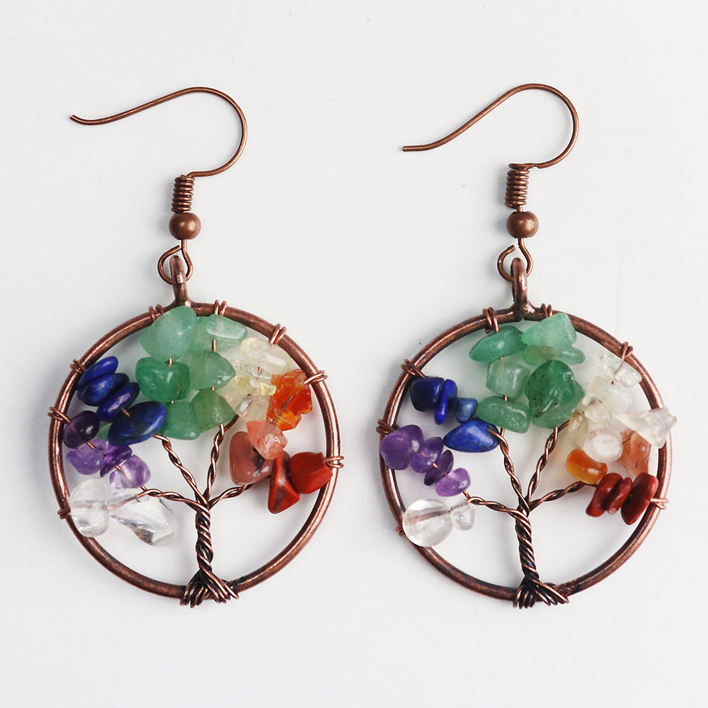 7 Chakra Tree of Life Earrings