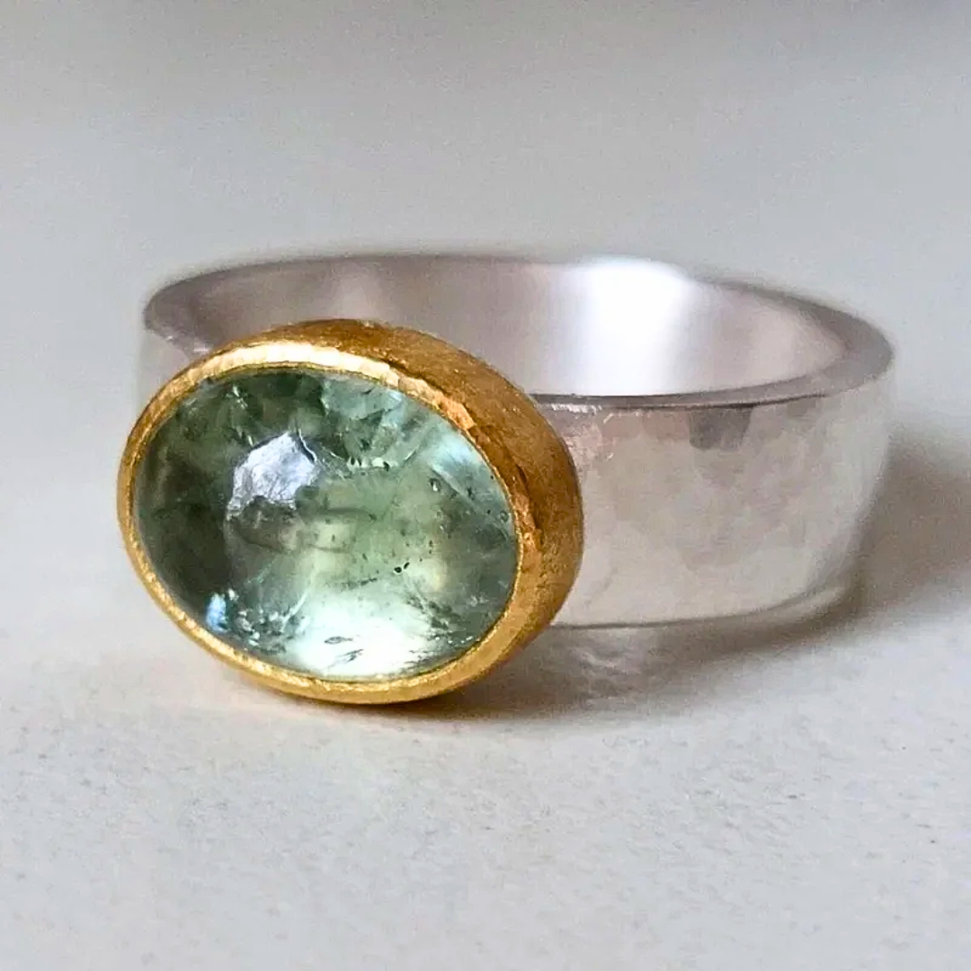 Two-Toned Emerald Quartz Ring