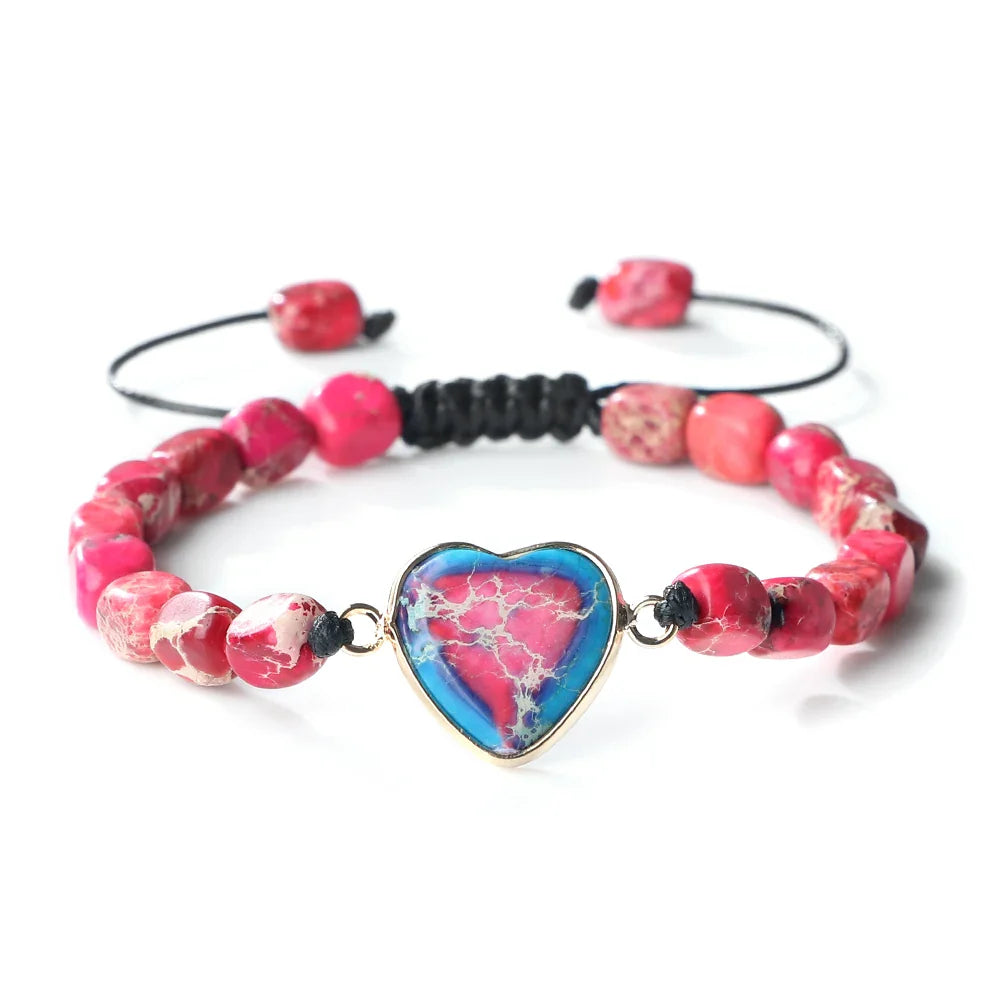Grounding Jasper Heart Bracelets (6 Different Colors Available)