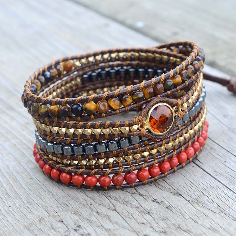 Grounding Root Chakra Wrap Bracelet