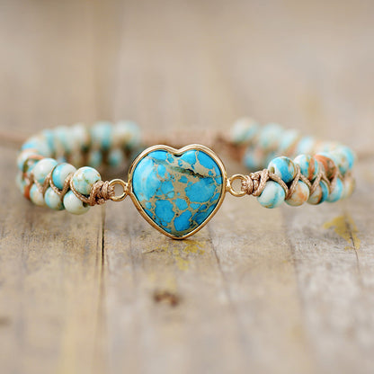 Blue Jasper Heart Bracelet