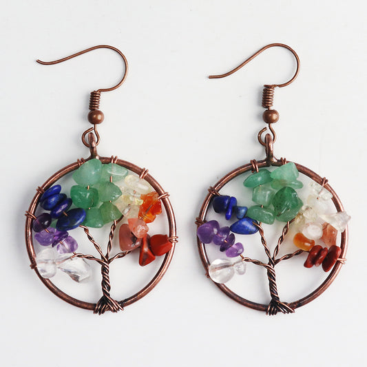 7 Chakra Tree of Life Earrings