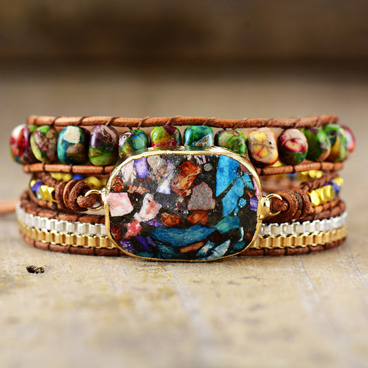 Divine Warrior Jasper Wrap Bracelet