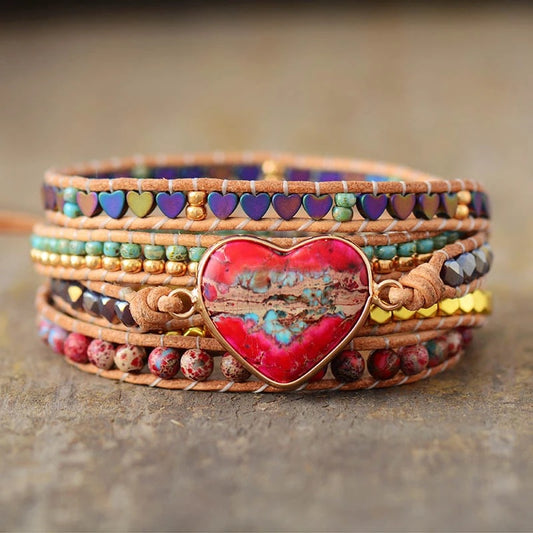 Red Jasper Love Wrap Bracelet