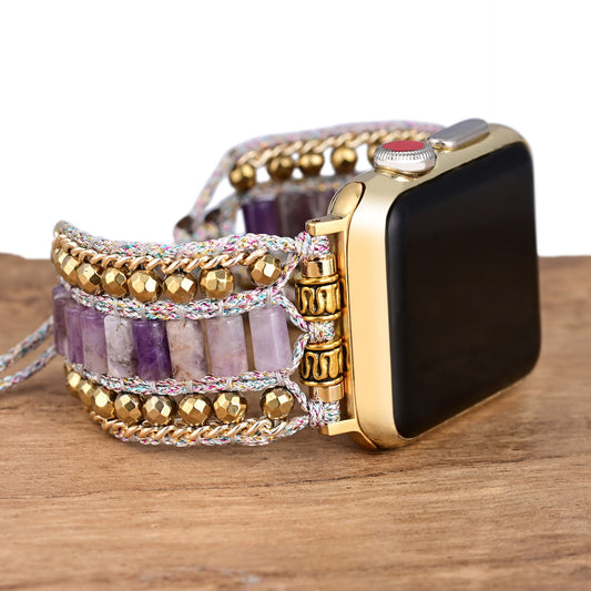 Adjustable Amethyst Apple Watch Strap