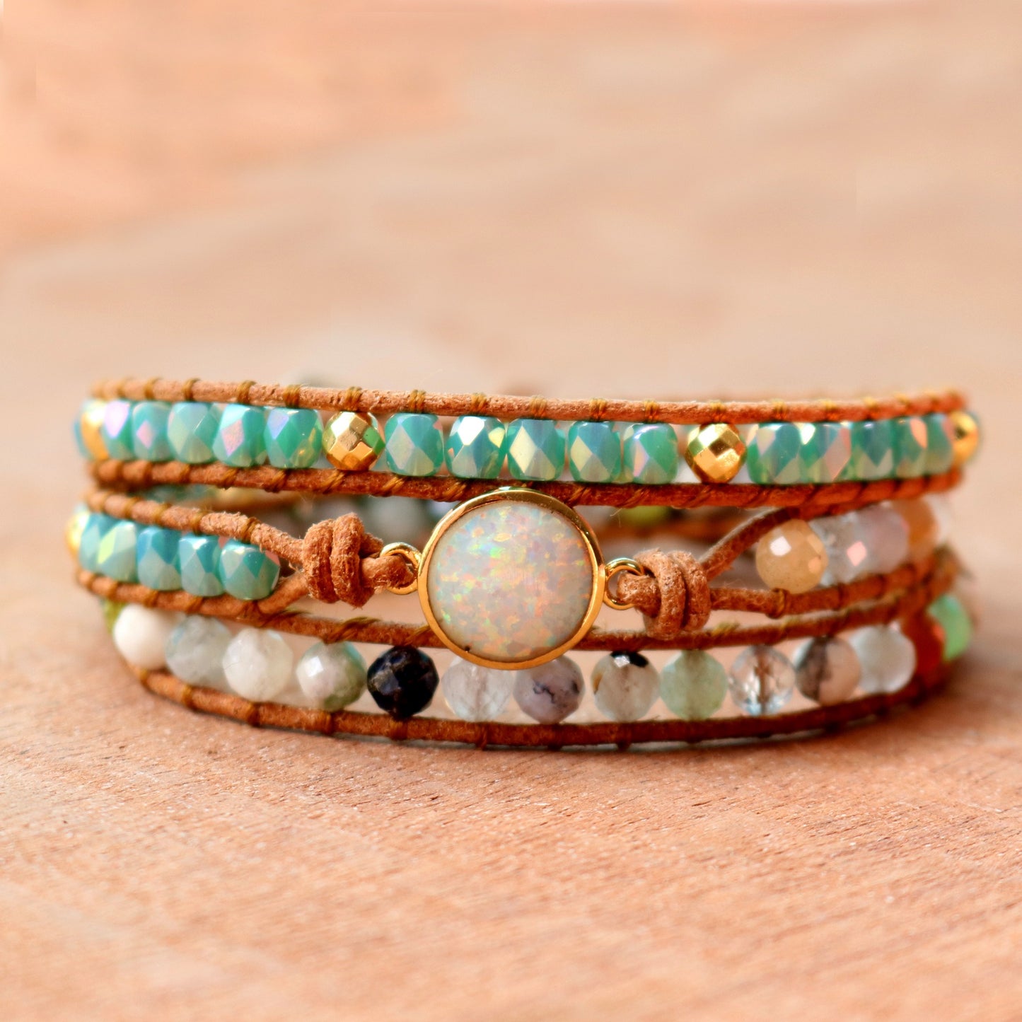 Opal Glow Wrap Bracelet