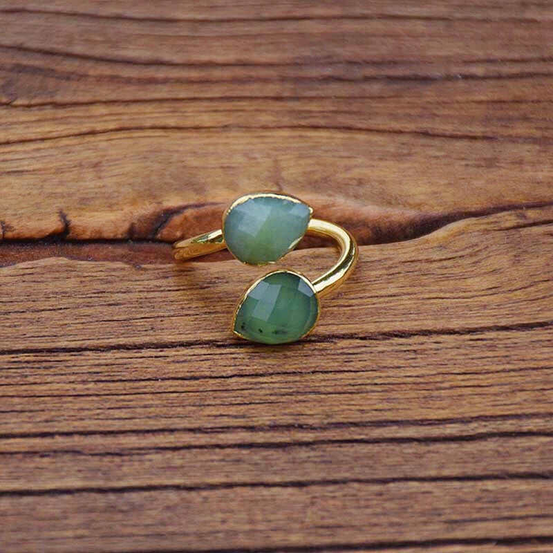 Sage Glow Adjustable Ring