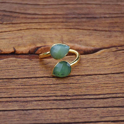 Sage Glow Adjustable Ring