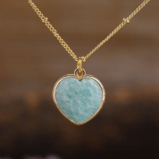 Peaceful Heart Amazonite Necklace