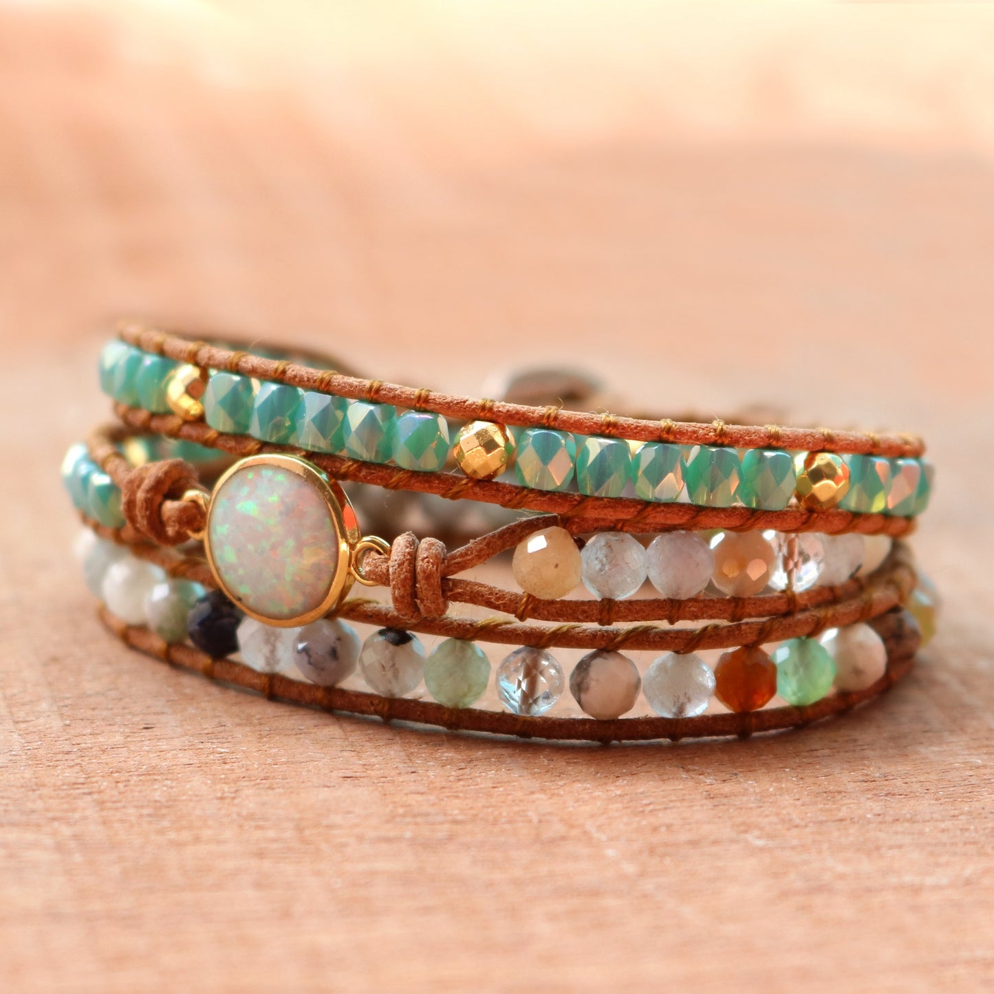 Opal Glow Wrap Bracelet