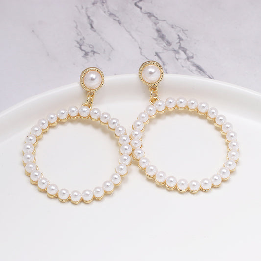 Circle of Elegance Pearl Earrings
