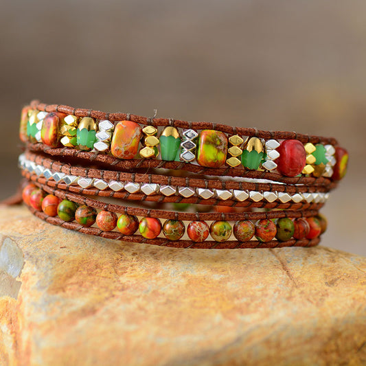 Imperial Jasper Prosperity Wrap Bracelet