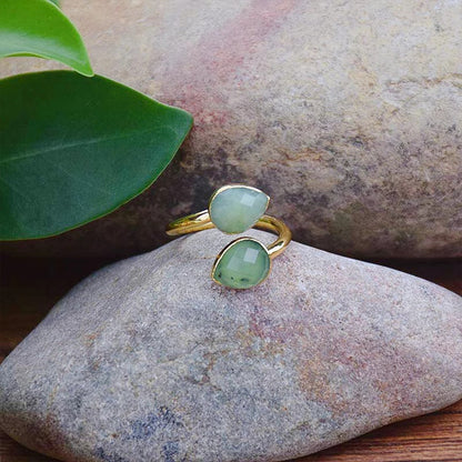 Sage Glow Adjustable Ring