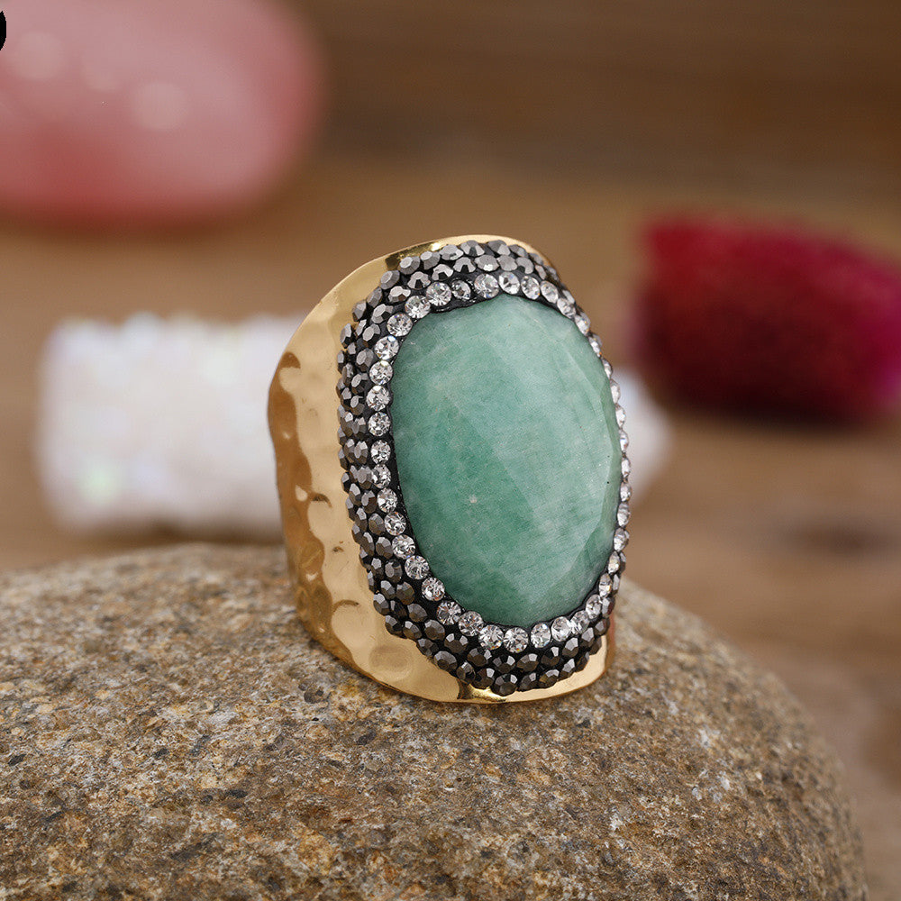 Emerald Halo Statement Ring