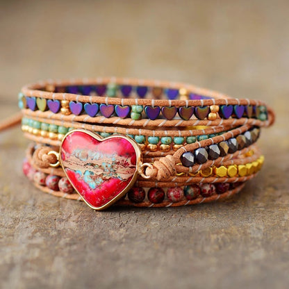 Red Jasper Love Wrap Bracelet