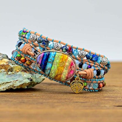 Positive Chakra Tree of Life Bracelet