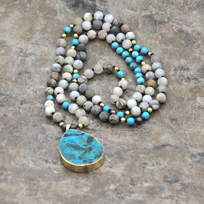 Turquoise Drop Beaded Necklace
