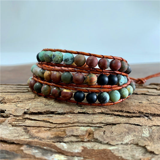 Elegant Botswana Agate Wrap Bracelet