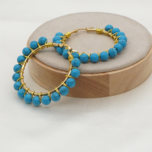 Azure Loop Hoop Earrings