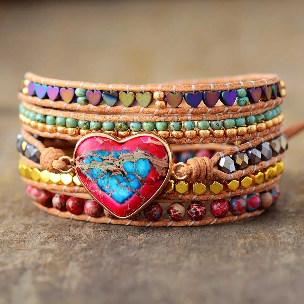Red Jasper Love Wrap Bracelet