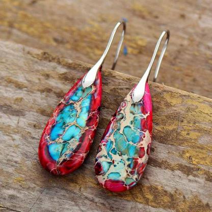 Grounding Jasper Teardrop Earrings