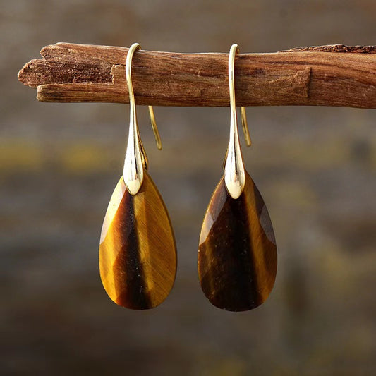 Tiger's Eye Drop Earrings