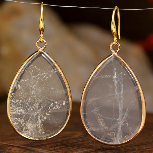 Clear Quartz Drop Earrings