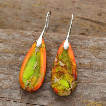 Grounding Jasper Teardrop Earrings