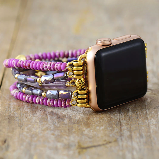 Jasper Gemstone Stretch Apple Watch Strap