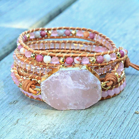 Heart Chakra Rose Quartz Bracelet