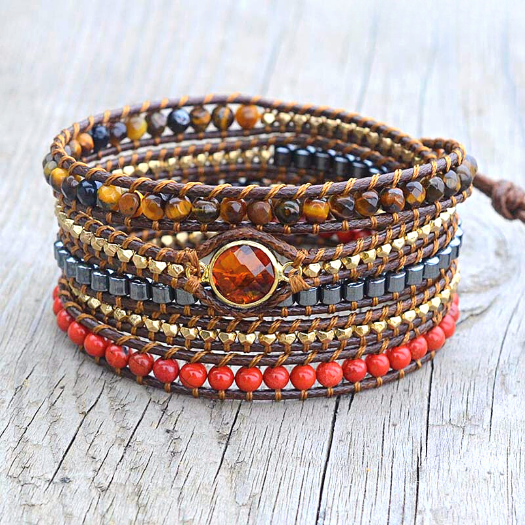 Grounding Root Chakra Wrap Bracelet