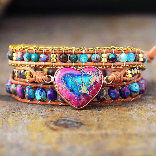 Wanderlust Tie Dye Heart Bracelet