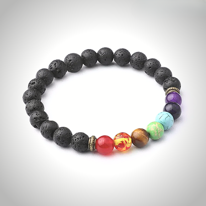 7 Chakra Healing Lava Stone Bracelet