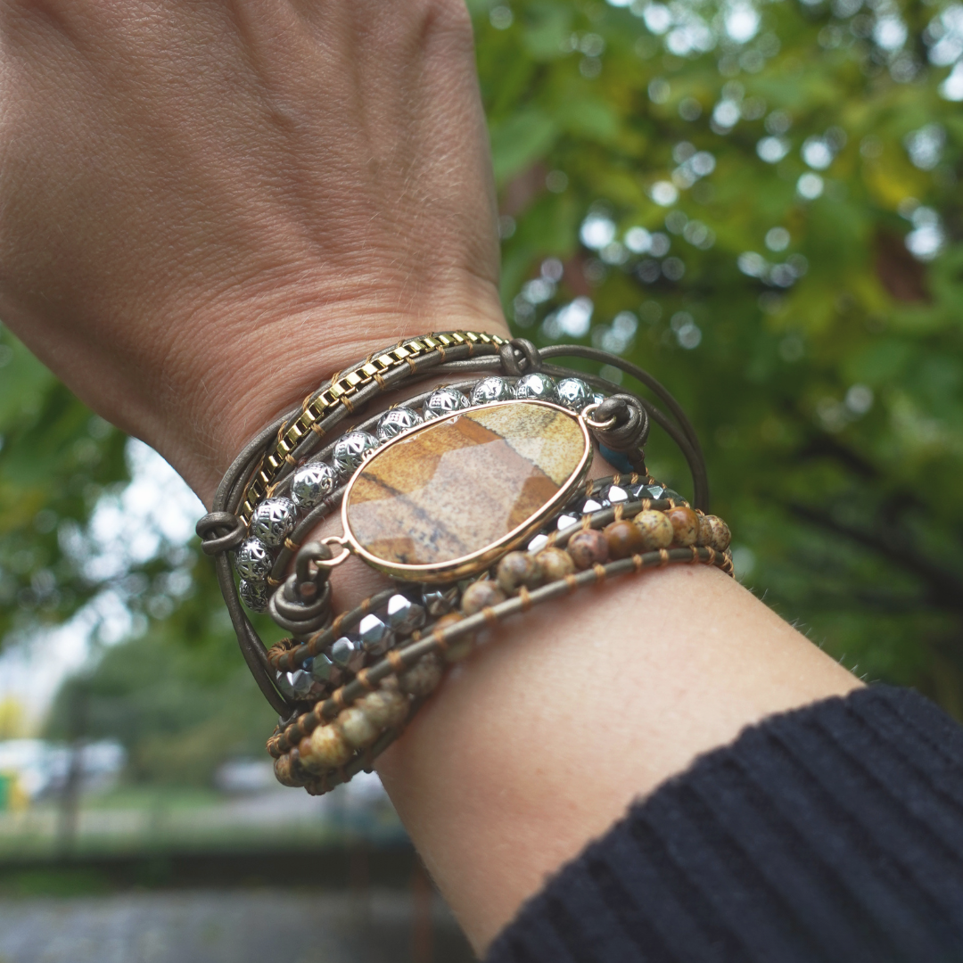 Vegan Jasper Protection Bracelet