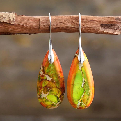 Grounding Jasper Teardrop Earrings
