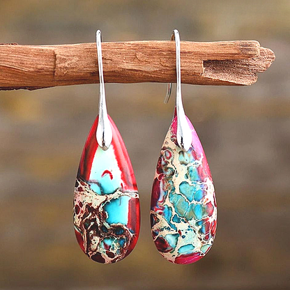 Grounding Jasper Teardrop Earrings