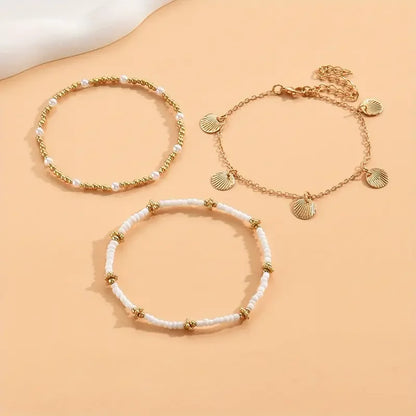 Boho Shell Charm Anklet Set