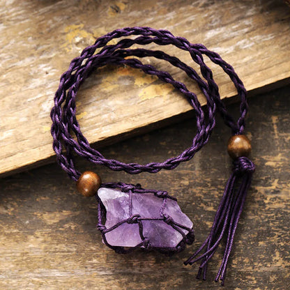 Boho Raw Stone Pendant Necklace