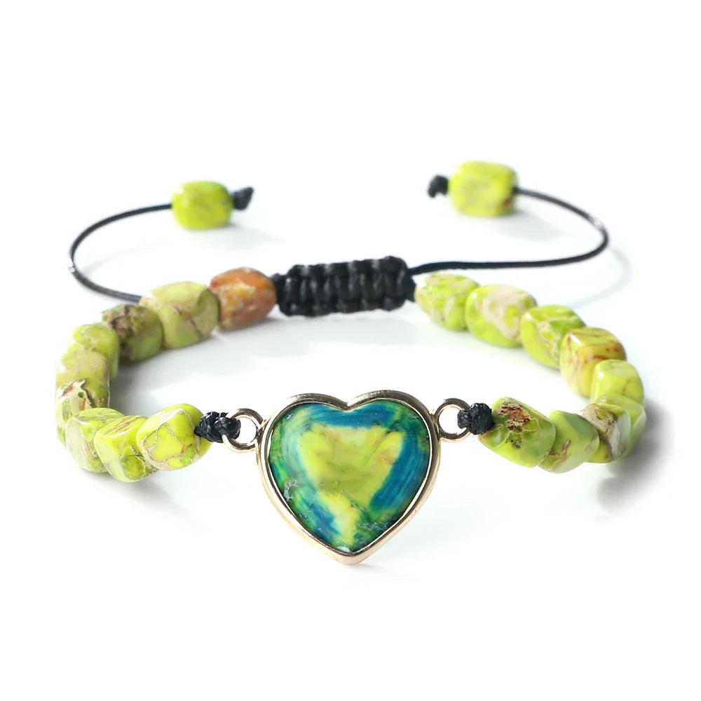 Grounding Jasper Heart Bracelets (6 Different Colors Available)