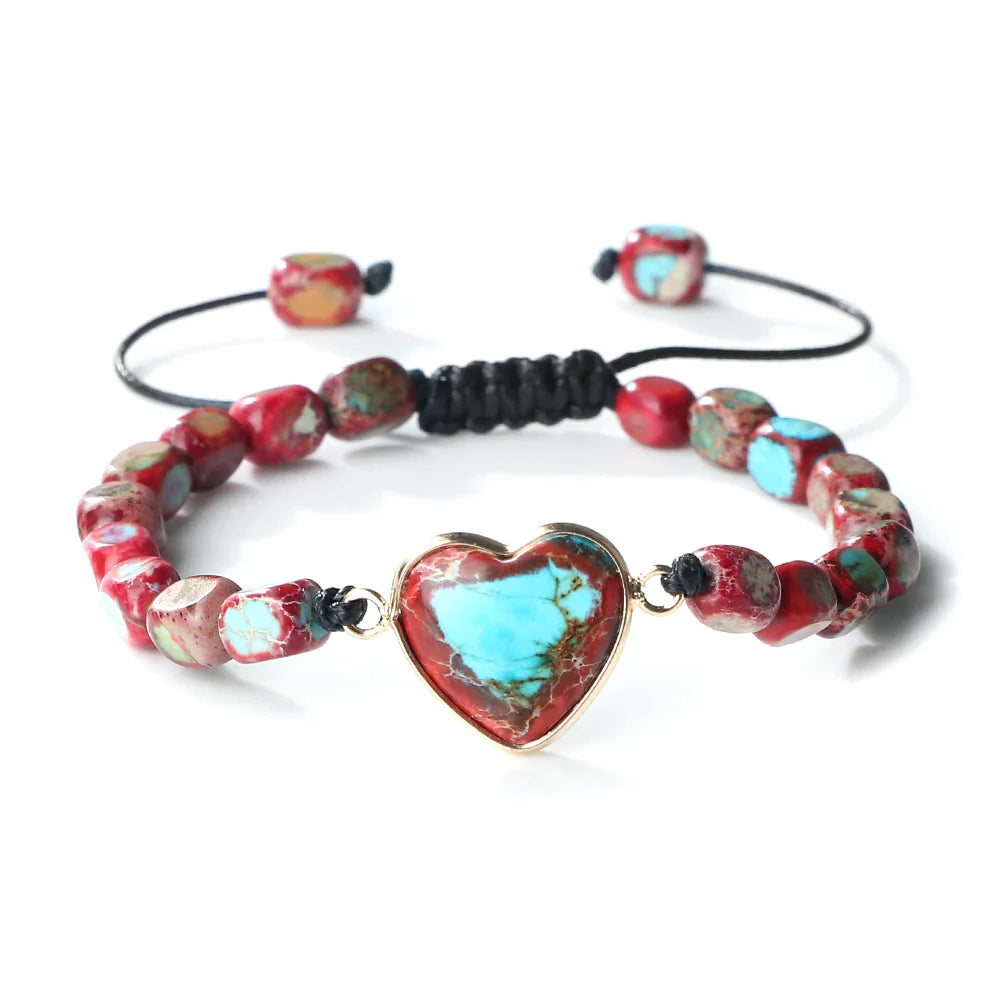 Grounding Jasper Heart Bracelets (6 Different Colors Available)
