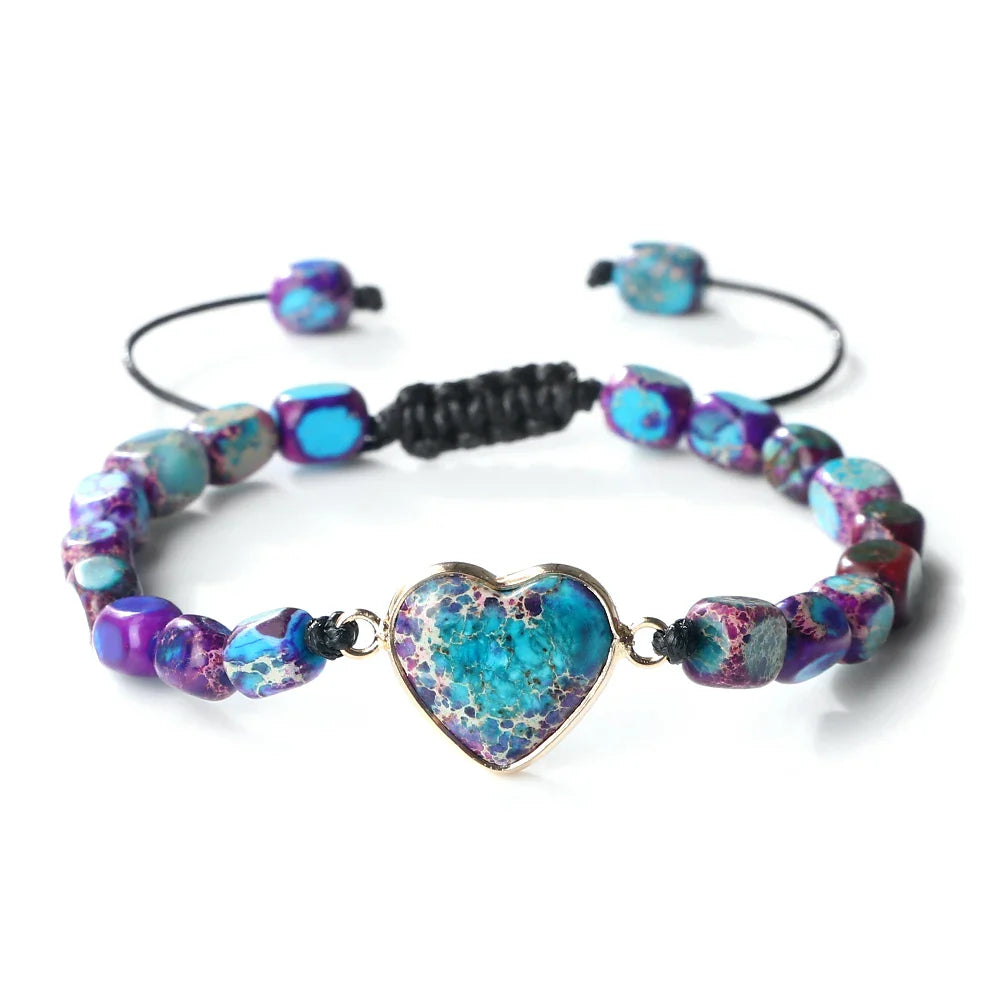 Grounding Jasper Heart Bracelets (6 Different Colors Available)