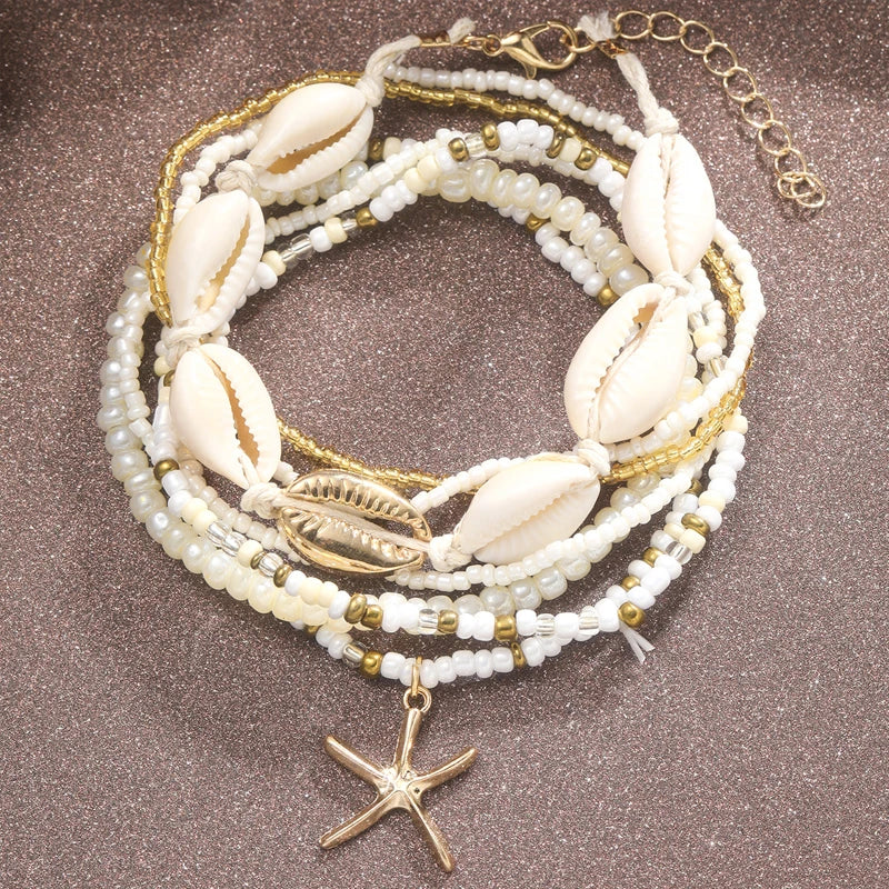 Seaside Starfish 7PC Anklet Set