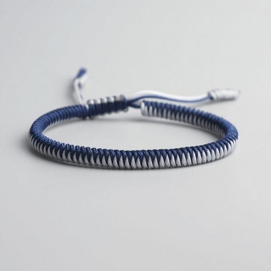 Blue/White Tibetan Good Luck Rope Bracelet