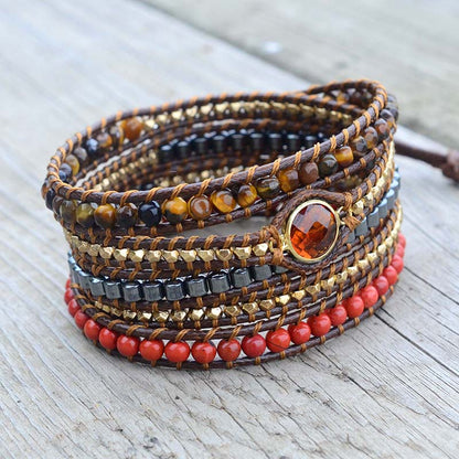 Grounding Root Chakra Wrap Bracelet