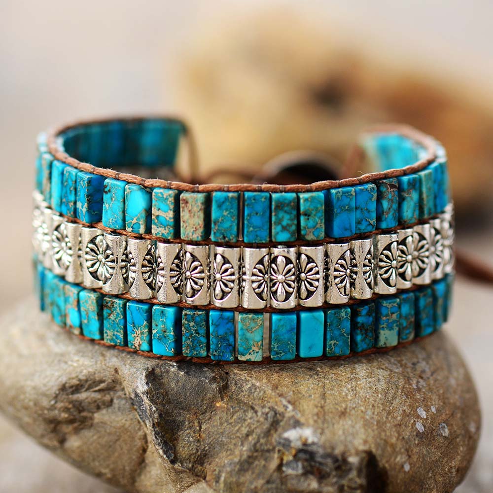 Boho Blue Jasper Cuff